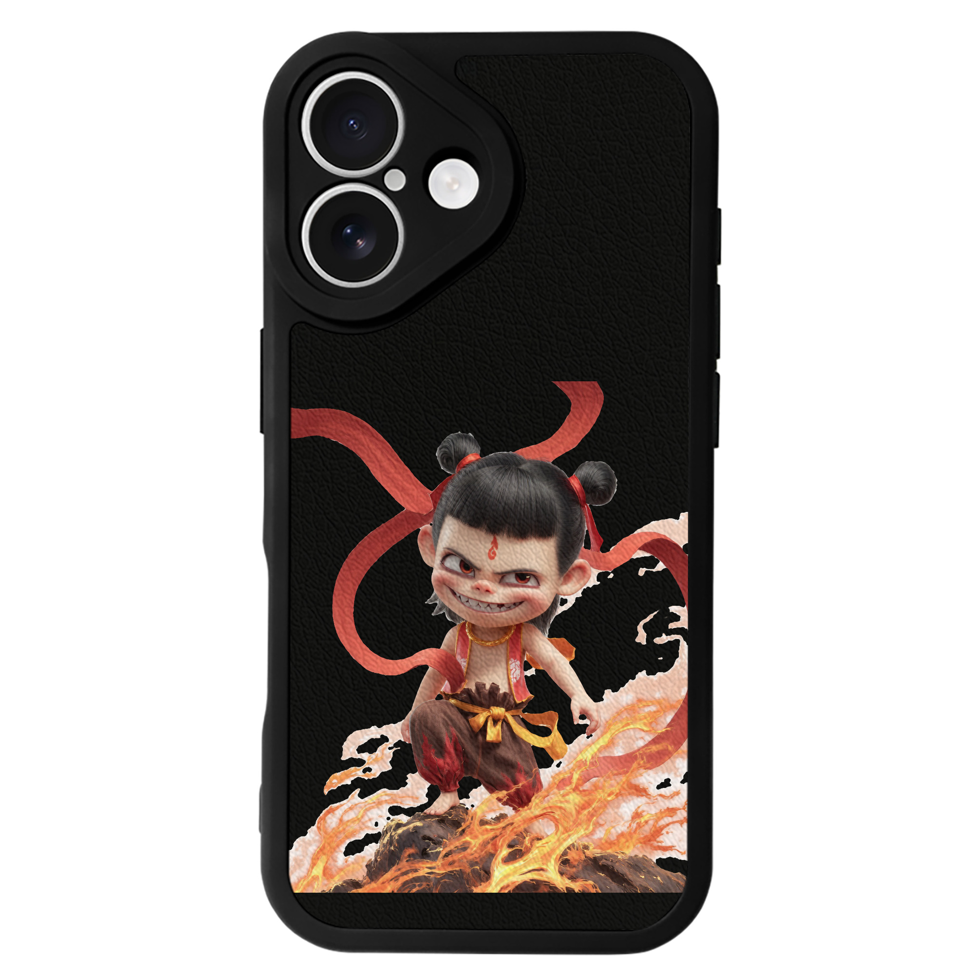 （画像用） Ne Zha 2 ナタ 魔童の大暴れ 【iPhone 16シリーズ対応】シリコンスマホケース（レザー調） 材質：シリコン